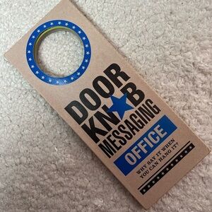 Knock Knock Office Door Knob Messaging Signs